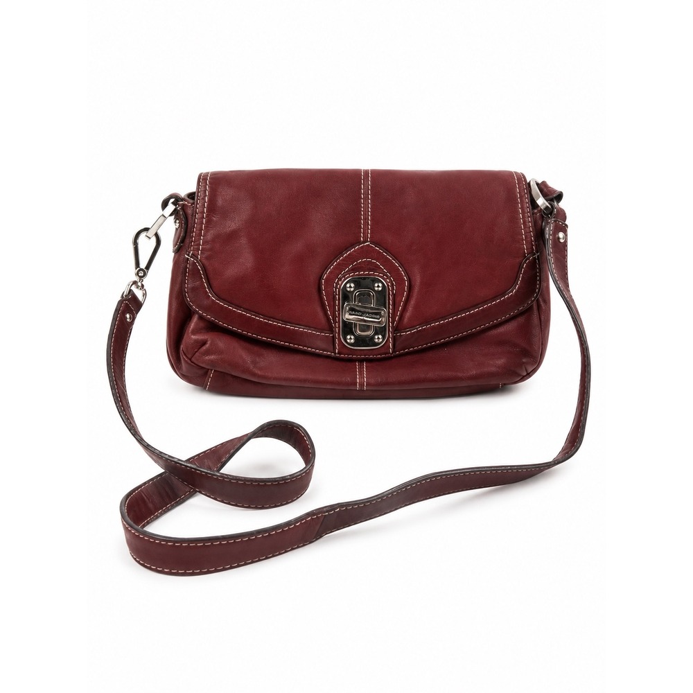 Sophia Caperelli Vintage Y2K 2000's Red Genuine Leather Small Shoulder Handbag